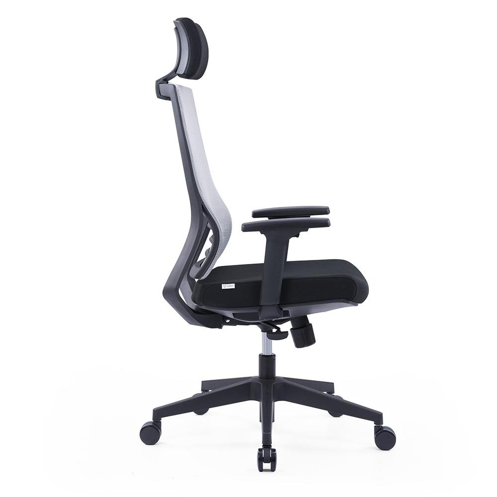 Cadeira Office Husky Sit 350, Light Grey, Encosto de Cabeça Fixo, Cilindro de Gás Classe 3, Base em Nylon - HTCD006