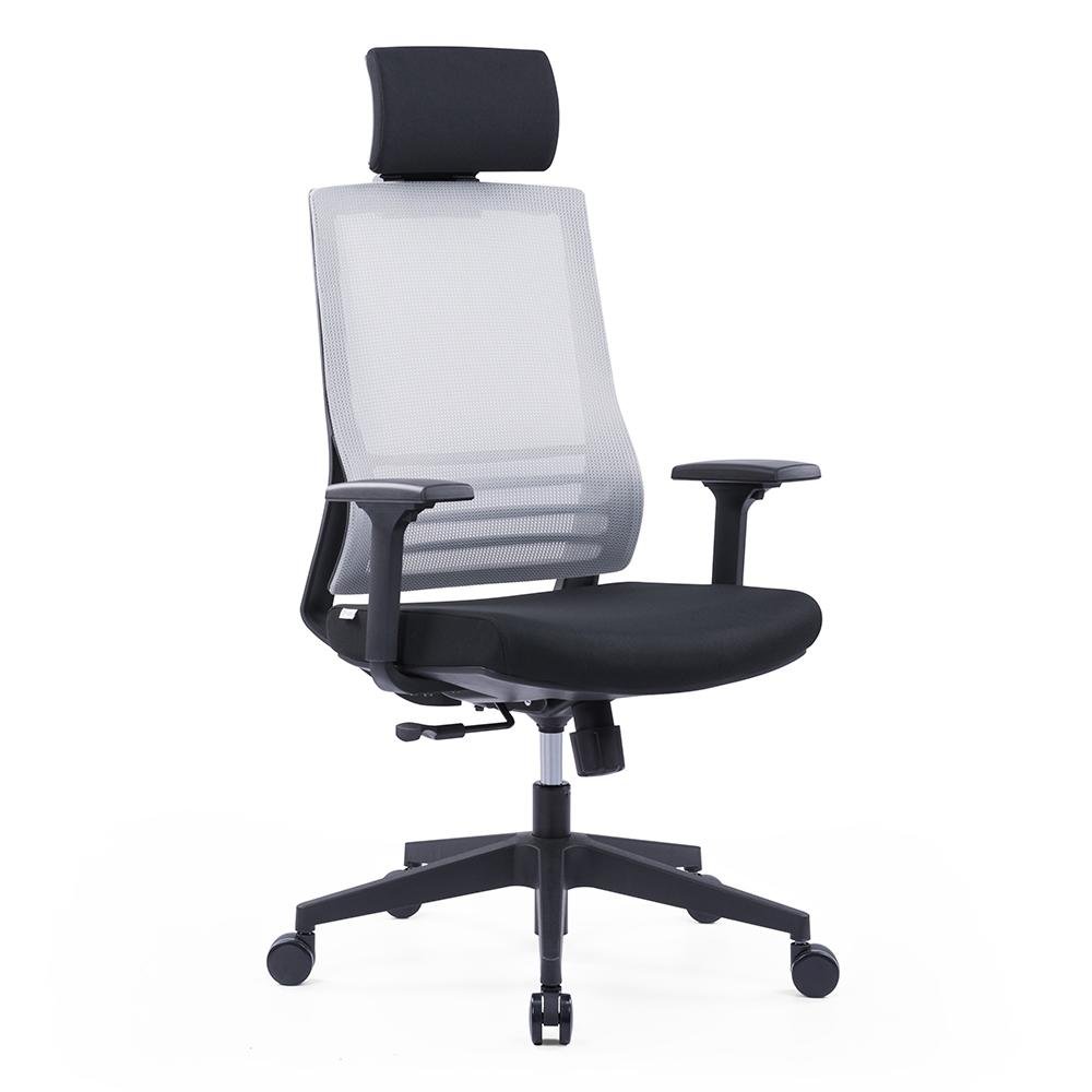 Cadeira Office Husky Sit 350, Light Grey, Encosto de Cabeça Fixo, Cilindro de Gás Classe 3, Base em Nylon - HTCD006