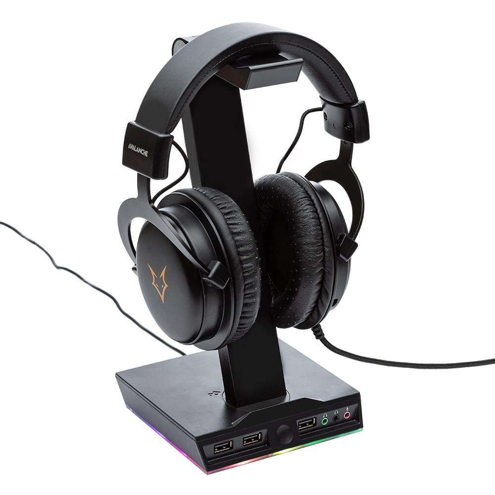 Suporte de Headset Gamer, Husky Gaming Blizzard, RGB, 3x USB, Com Placa de som - HGMD015