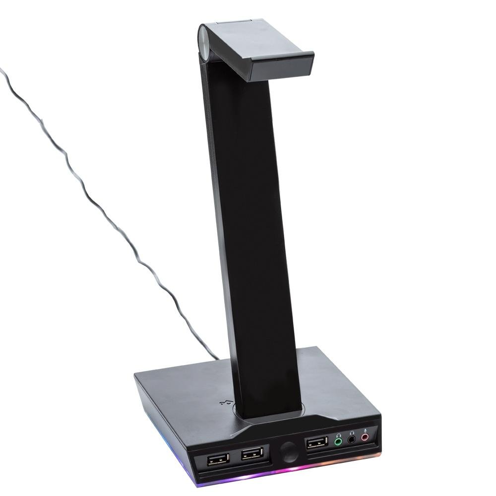 Suporte de Headset Gamer, Husky Gaming Blizzard, RGB, 3x USB, Com Placa de som - HGMD015