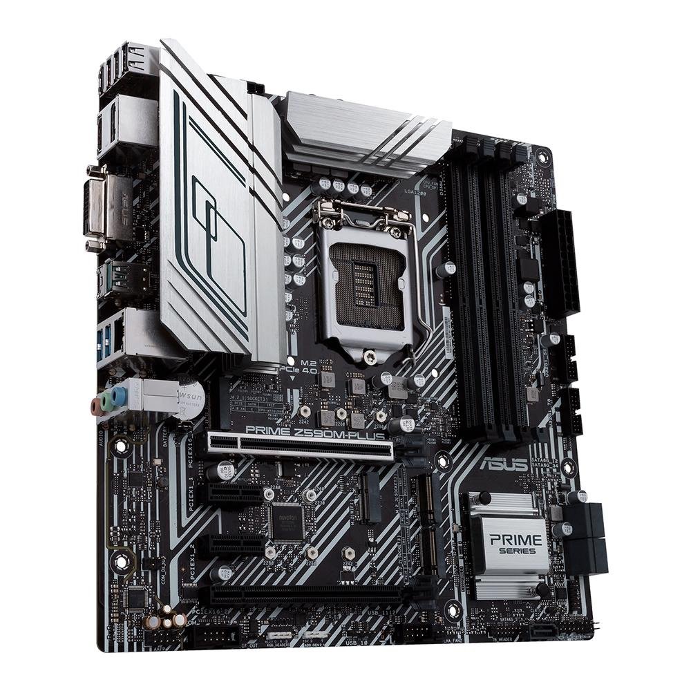 Placa-Mãe ASUS PRIME Z590M-PLUS, Intel Z590 LGA1200, mATX, DDR4, Preto - 90MB1690-M0EAY0 Placa-Mãe ASUS PRIME Z590M-PLUS, Intel Z590 LGA1200, mATX, DDR4, Preto - 90MB1690-M0EAY0