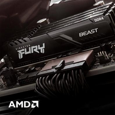 Memória Kingston Fury Beast, 32GB (2x16GB), 3600MHz, DDR4, CL18
