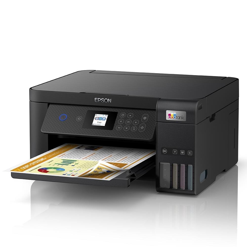 Impressora Multifuncional Epson EcoTank L4260, Jato de Tinta, Colorida, WiFi, Visor LCD, USB, Bivolt, Preto - C11CJ63302
