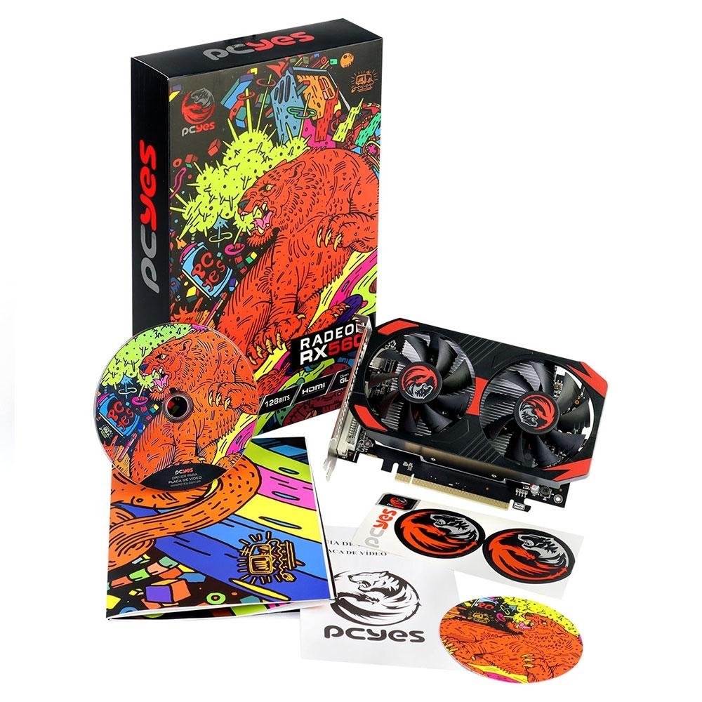 Placa de Vídeo Pcyes AMD Radeon | KaBuM!