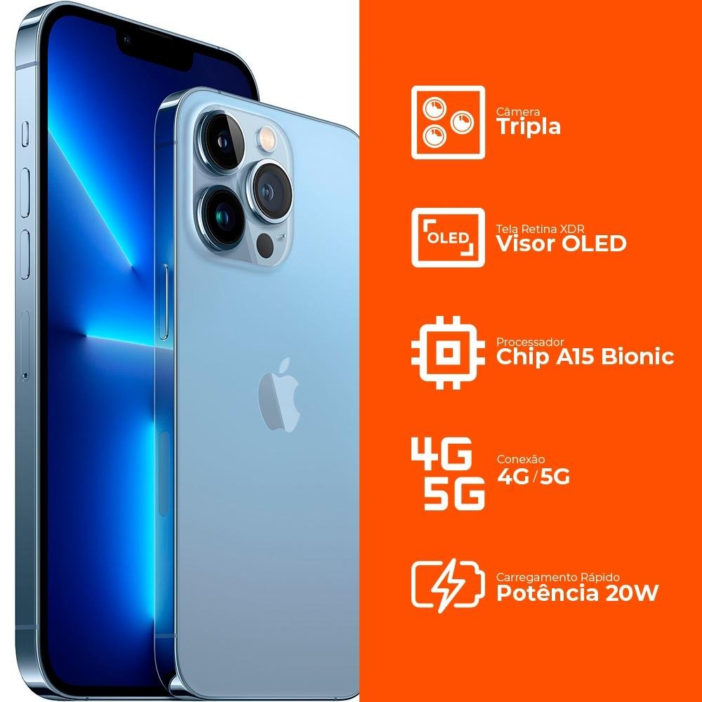 iPhone 13 Pro Max de 1TB, Azul Sierra, 5G | KaBuM!