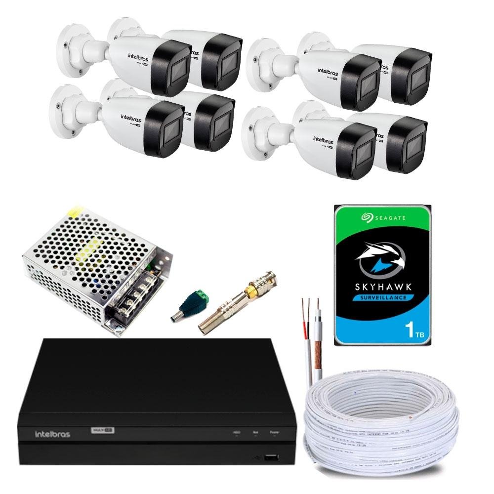 Kit 8 Câmeras de Segurança Infra 720p Intelbras VHD 1120B + DVR MHDX 1208 Multi HD + HD Seagate 1TB + Acessórios - 4565334 Kit 8 Câmeras de Segurança Infra 720p Intelbras VHD 1120B + DVR MHDX 1208 Multi HD + HD Seagate 1TB + Acessórios - 4565334