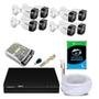 Kit 8 Câmeras de Segurança Infra 720p Intelbras VHD 1120B + DVR MHDX 1208 Multi HD + HD Seagate 1TB + Acessórios - 4565334