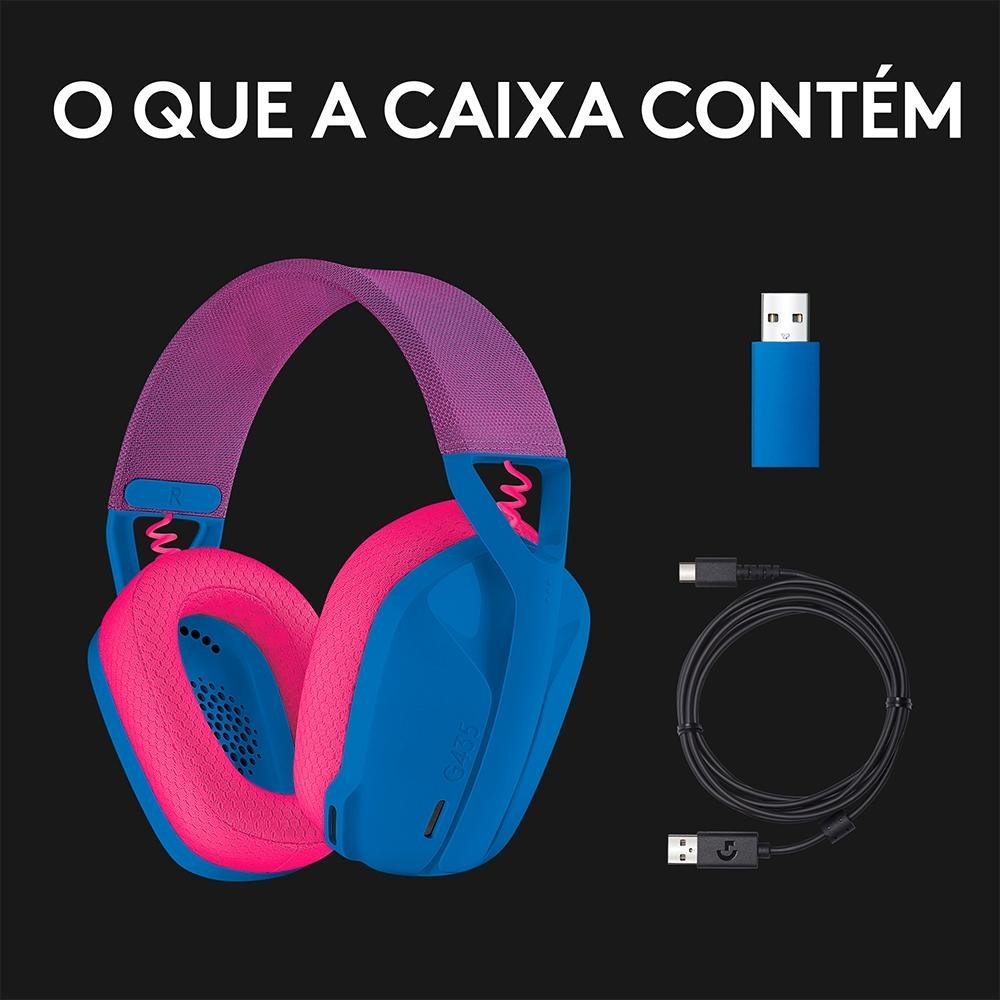 Headset Gamer Sem Fio Logitech G435, Azul | KaBuM!