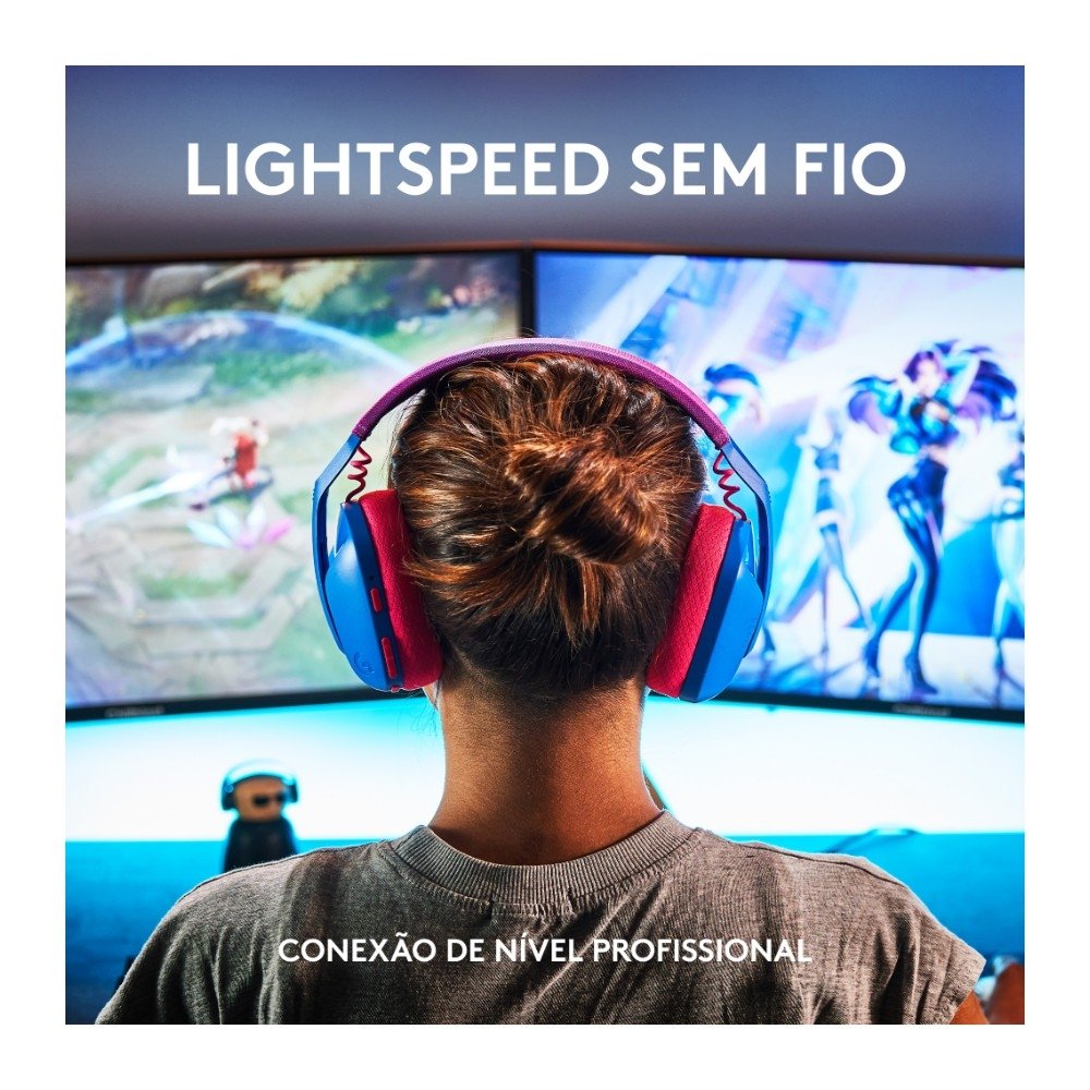 Headset Gamer Sem Fio Logitech G435, Lightspeed e Bluetooth, Dolby Atmos, USB, PC, PS4, PS5, Mobile, Drivers 40mm, Azul - 981-001061 Headset Gamer Sem Fio Logitech G435, Lightspeed e Bluetooth, Dolby Atmos, USB, PC, PS4, PS5, Mobile, Drivers 40mm, Azul - 981-001061
