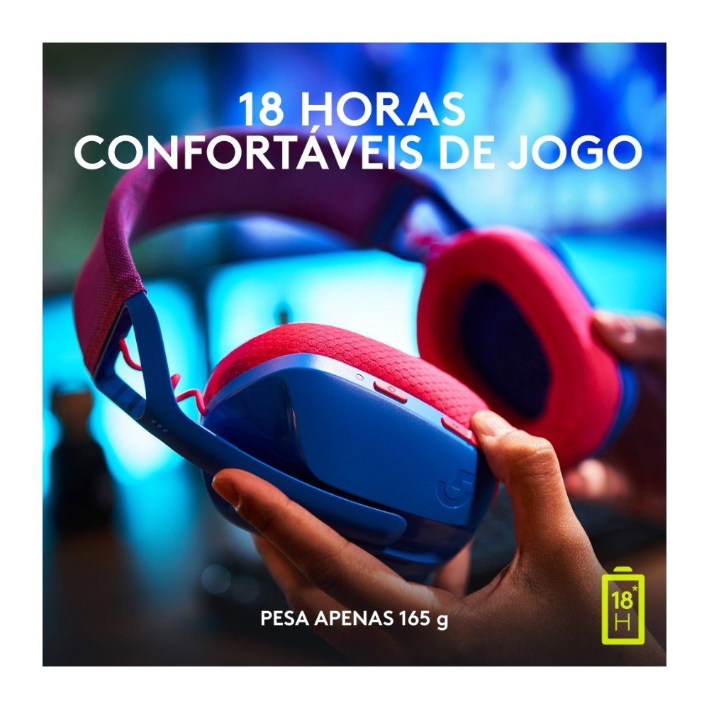 Headset Gamer Sem Fio Logitech G435, Lightspeed e Bluetooth, Dolby Atmos, USB, PC, PS4, PS5, Mobile, Drivers 40mm, Azul - 981-001061 Headset Gamer Sem Fio Logitech G435, Lightspeed e Bluetooth, Dolby Atmos, USB, PC, PS4, PS5, Mobile, Drivers 40mm, Azul - 981-001061