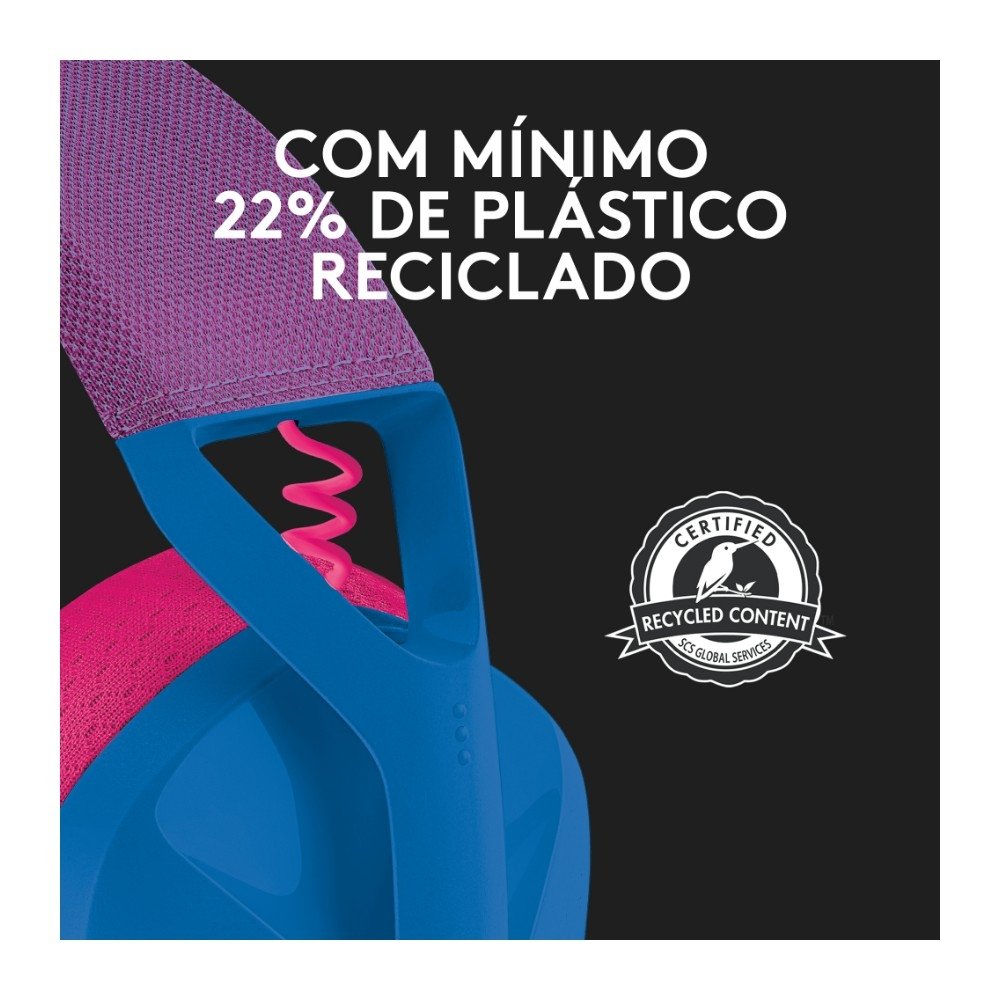 Headset Gamer Sem Fio Logitech G435, Lightspeed e Bluetooth, Dolby Atmos, USB, PC, PS4, PS5, Mobile, Drivers 40mm, Azul - 981-001061 Headset Gamer Sem Fio Logitech G435, Lightspeed e Bluetooth, Dolby Atmos, USB, PC, PS4, PS5, Mobile, Drivers 40mm, Azul - 981-001061