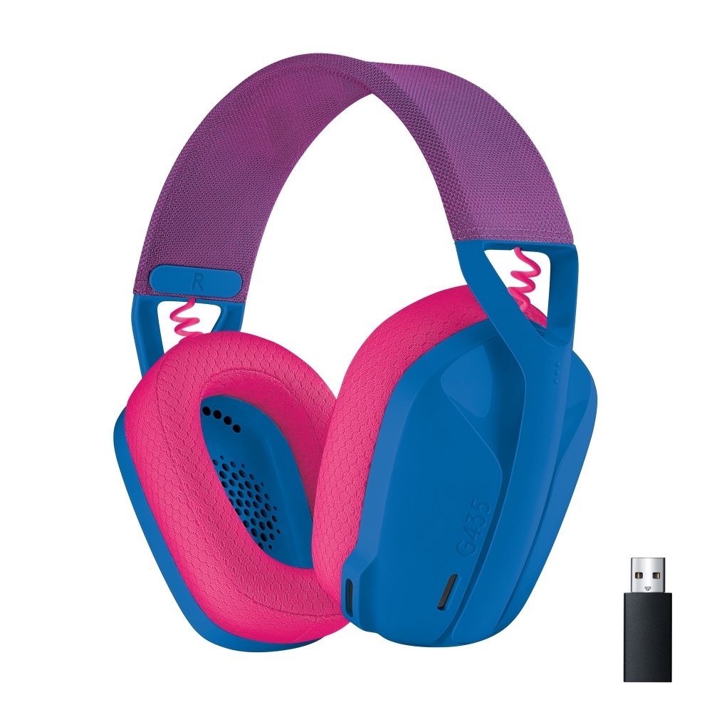 Headset Gamer Sem Fio Logitech G435, Lightspeed e Bluetooth, Dolby Atmos, USB, PC, PS4, PS5, Mobile, Drivers 40mm, Azul - 981-001061 Headset Gamer Sem Fio Logitech G435, Lightspeed e Bluetooth, Dolby Atmos, USB, PC, PS4, PS5, Mobile, Drivers 40mm, Azul - 981-001061