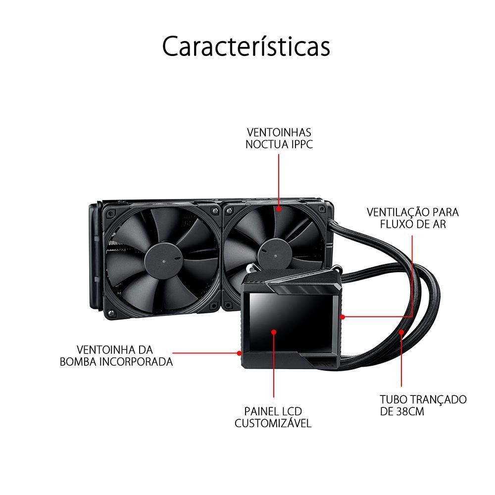 ASUS ROG RYUJIN Ⅱ 240mm ASUS Radiador de 240 mm ROG Ryujin II 240 RGB (LCD colorido