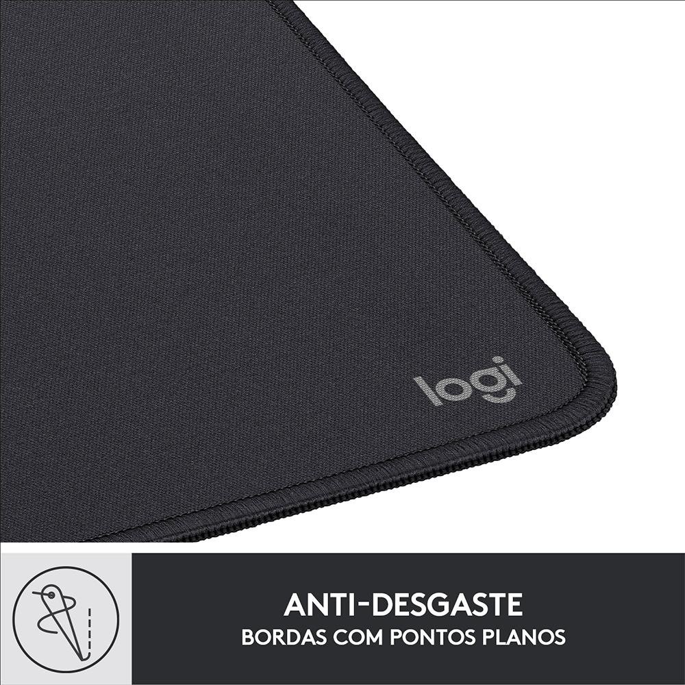 Mousepad Studio Series Logitech Portátil, 230x200mm, Antiderrapante, Resistente a Derramamentos, Grafite - 956-000035