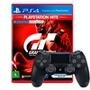 Kit Controle Sony Dualshock 4 PS4, Sem Fio, Preto + Jogo Gran Turismo Sport Hits PS4