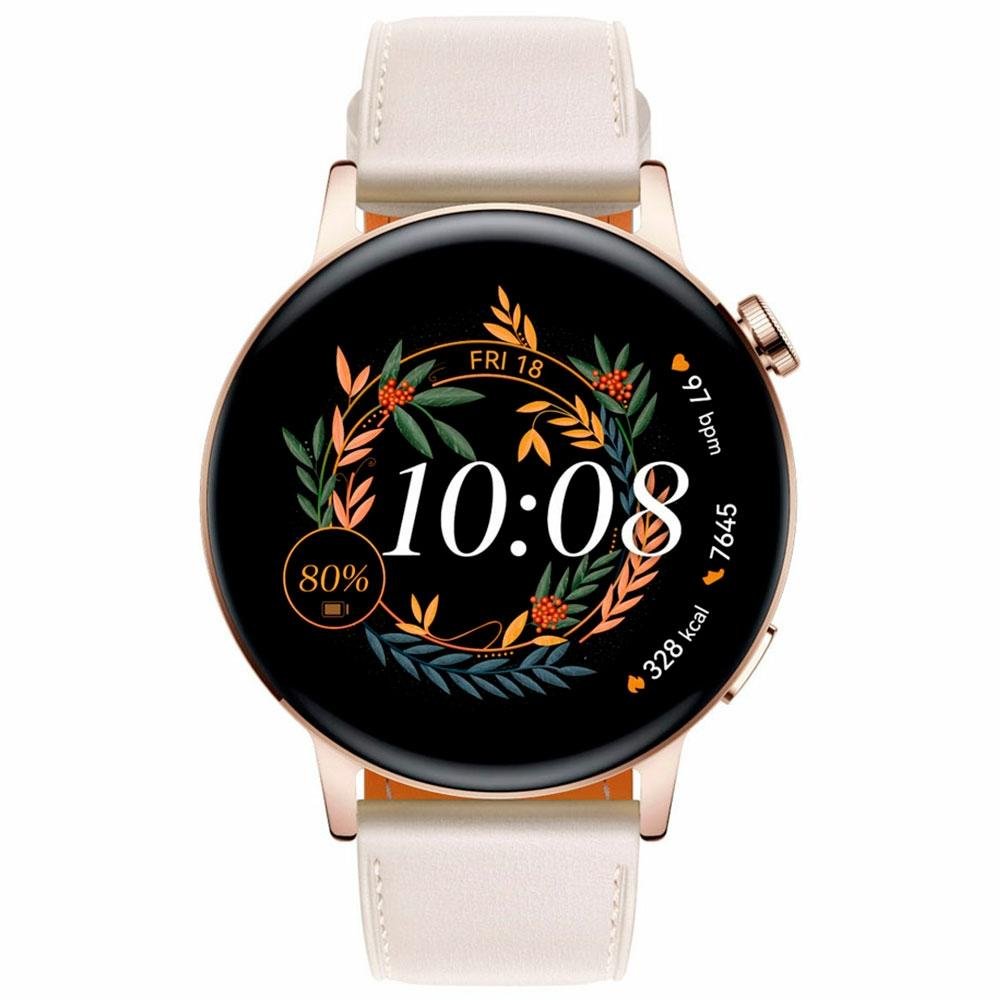 Smartwatch Huawei Watch GT3, 42mm, Bluetooth, Tela HD Amoled, GPS, Resistente à Água, Branco - MIL-B19 Smartwatch Huawei Watch GT3, 42mm, Bluetooth, Tela HD Amoled, GPS, Resistente à Água, Branco - MIL-B19