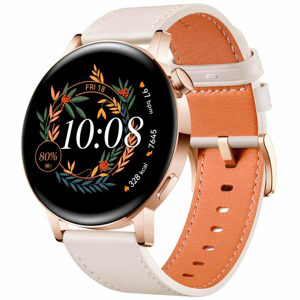Smartwatch Huawei Watch GT3, 42mm, Bluetooth, Tela HD Amoled, GPS, Resistente à Água, Branco - MIL-B19 Smartwatch Huawei Watch GT3, 42mm, Bluetooth, Tela HD Amoled, GPS, Resistente à Água, Branco - MIL-B19