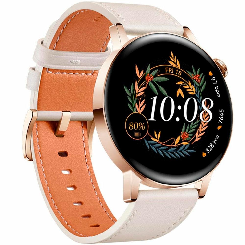 Smartwatch Huawei Watch GT3, 42mm, Bluetooth, Tela HD Amoled, GPS, Resistente à Água, Branco - MIL-B19 Smartwatch Huawei Watch GT3, 42mm, Bluetooth, Tela HD Amoled, GPS, Resistente à Água, Branco - MIL-B19