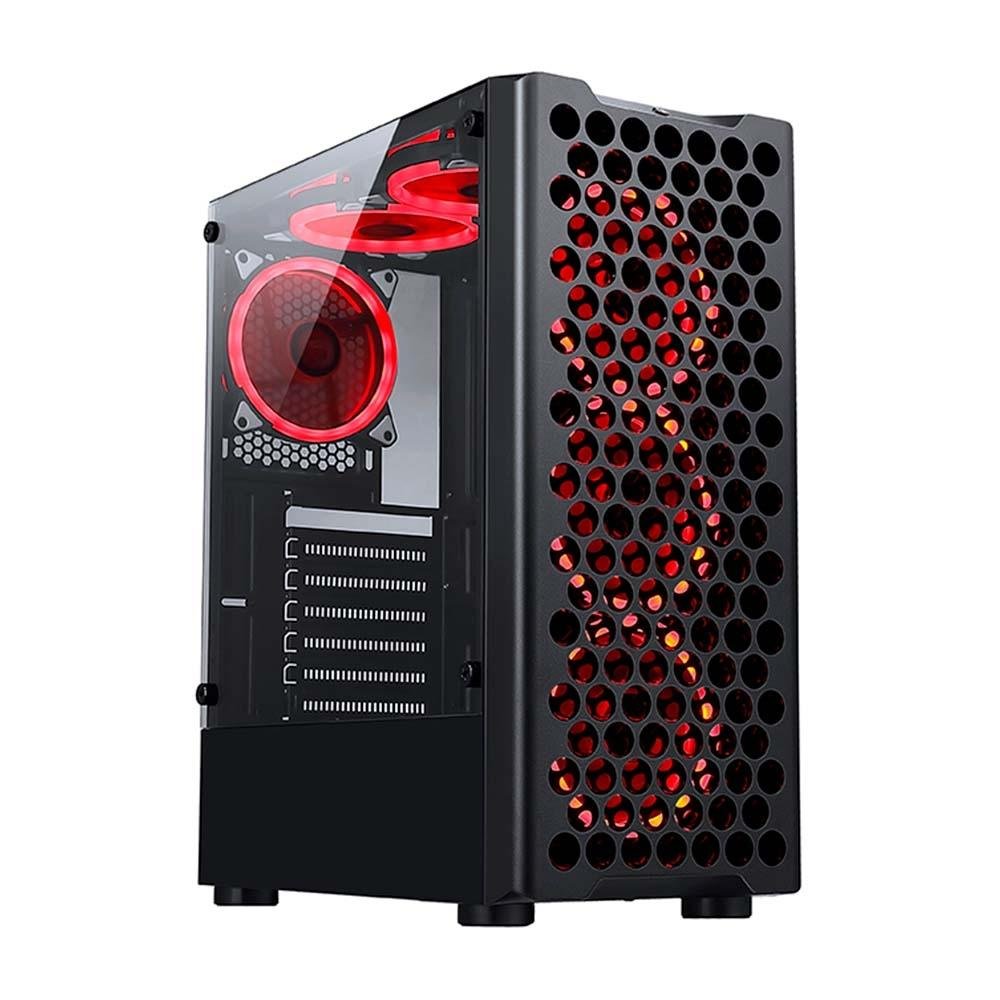 Gabinete Gamer Rise Mode X5 Glass, RGB, Lateral em Vidro Fumê, Preto