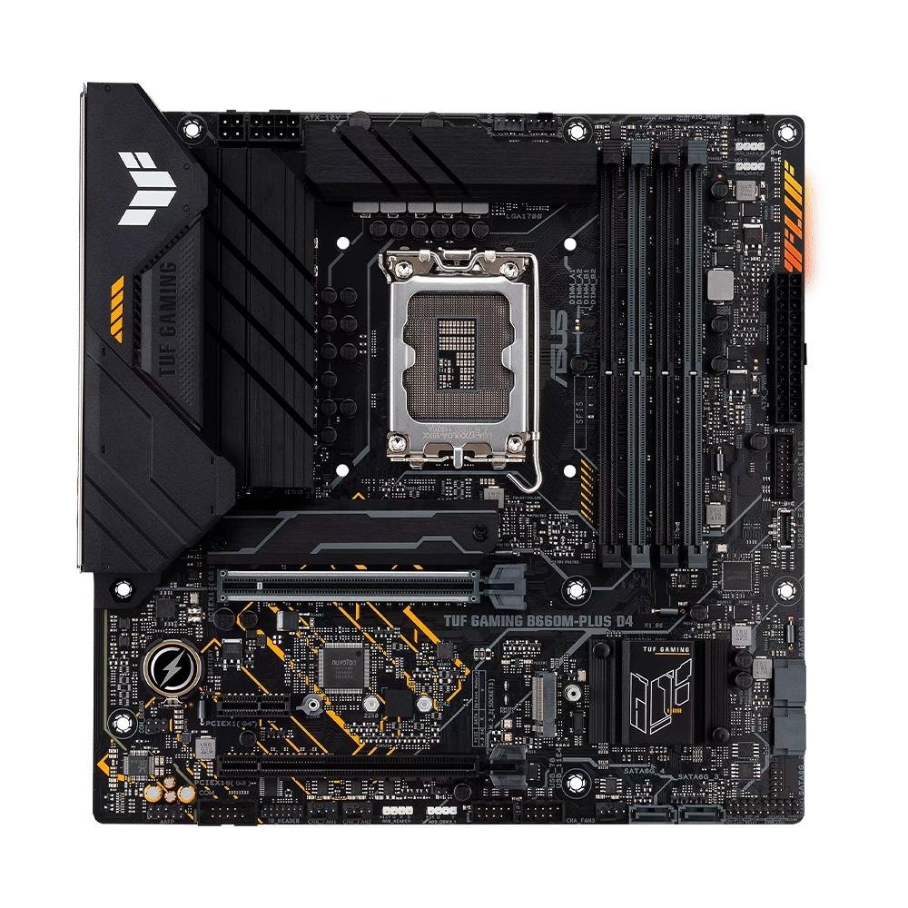 Placa-Mãe ASUS TUF Gaming B660M-PLUS D4, Intel LGA 1700, RGB, mATX, DDR4, Preto - 90MB1940-C1BAY0