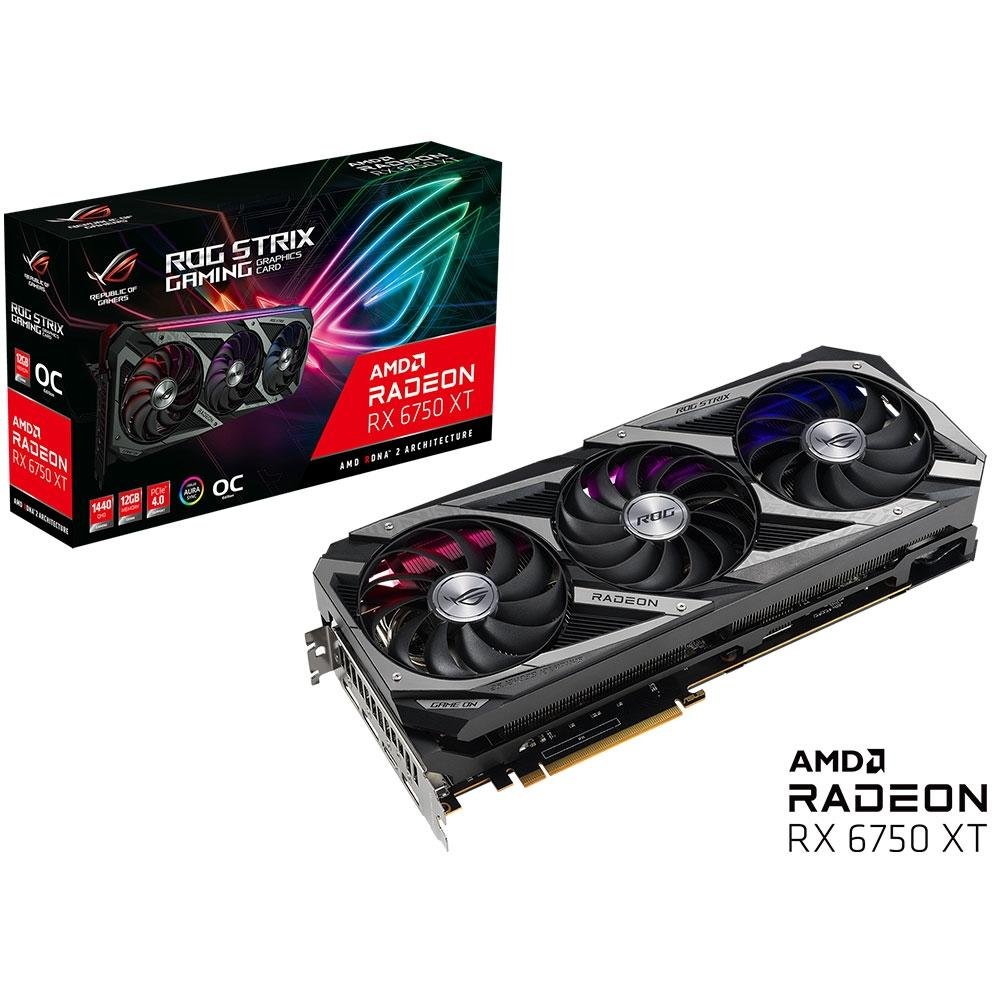 グラフィックボード・グラボ・ビデオカード ASUS ROG Radeon RX 6750 XT Placa de Vídeo Asus ROG STRIX RX6750XT O12G|KaBuM!