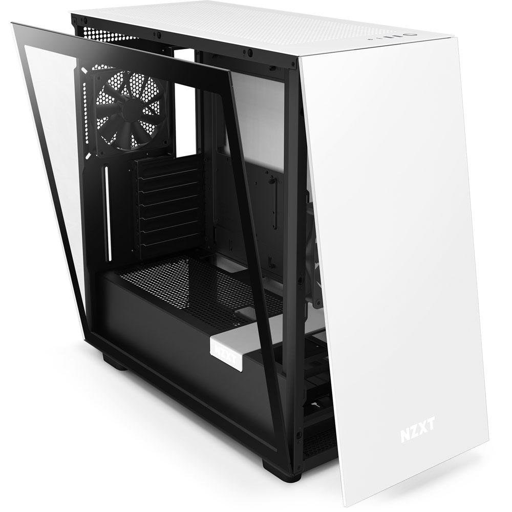 Gabinete NZXT H7, Mid Tower, ATX, Lateral em Vidro Temperado, 2x Fans, Preto e Branco - CM-H71BG-01 Gabinete NZXT H7, Mid Tower, ATX, Lateral em Vidro Temperado, 2x Fans, Preto e Branco - CM-H71BG-01