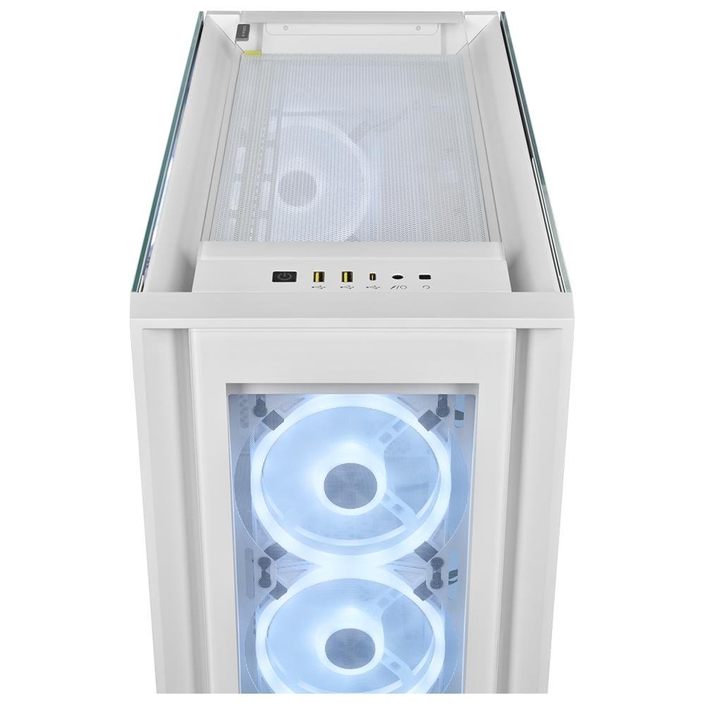 Gabinete Gamer Corsair 5000X QL Edition, Mid Tower, LED RGB, ATX, Lateral em Vidro Temperado, Branco - CC-9011233-WW Gabinete Gamer Corsair 5000X QL Edition, Mid Tower, LED RGB, ATX, Lateral em Vidro Temperado, Branco - CC-9011233-WW