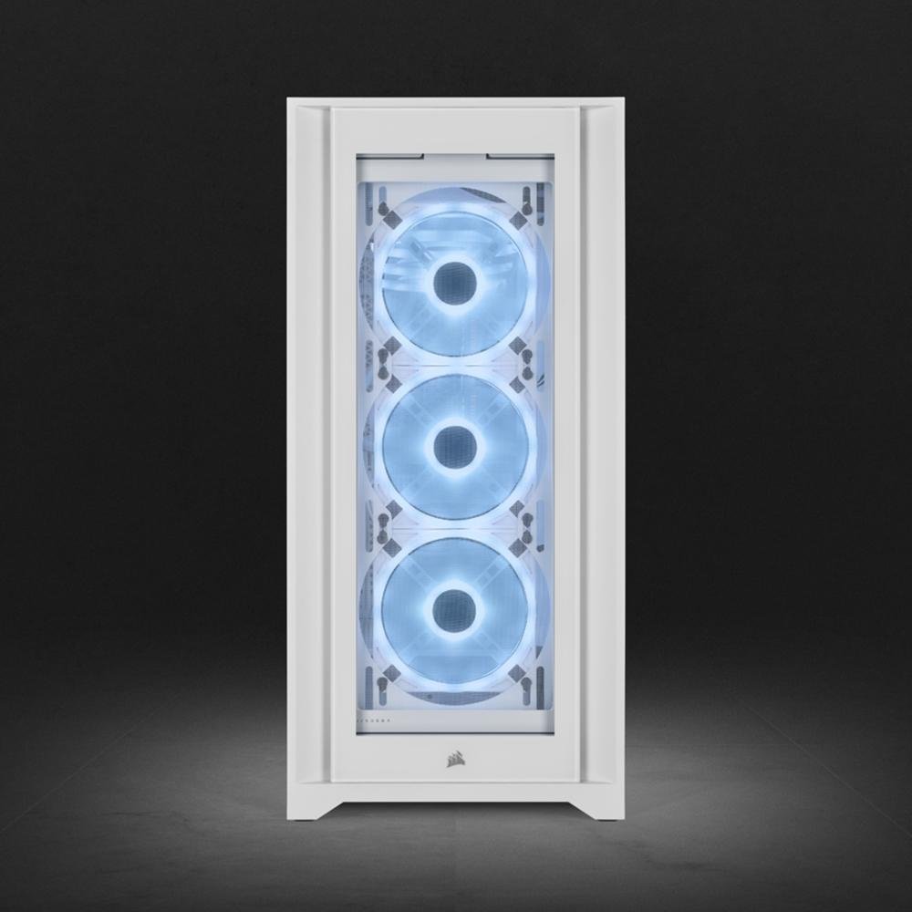 Gabinete Gamer Corsair 5000X QL Edition, Mid Tower, LED RGB, ATX, Lateral em Vidro Temperado, Branco - CC-9011233-WW Gabinete Gamer Corsair 5000X QL Edition, Mid Tower, LED RGB, ATX, Lateral em Vidro Temperado, Branco - CC-9011233-WW