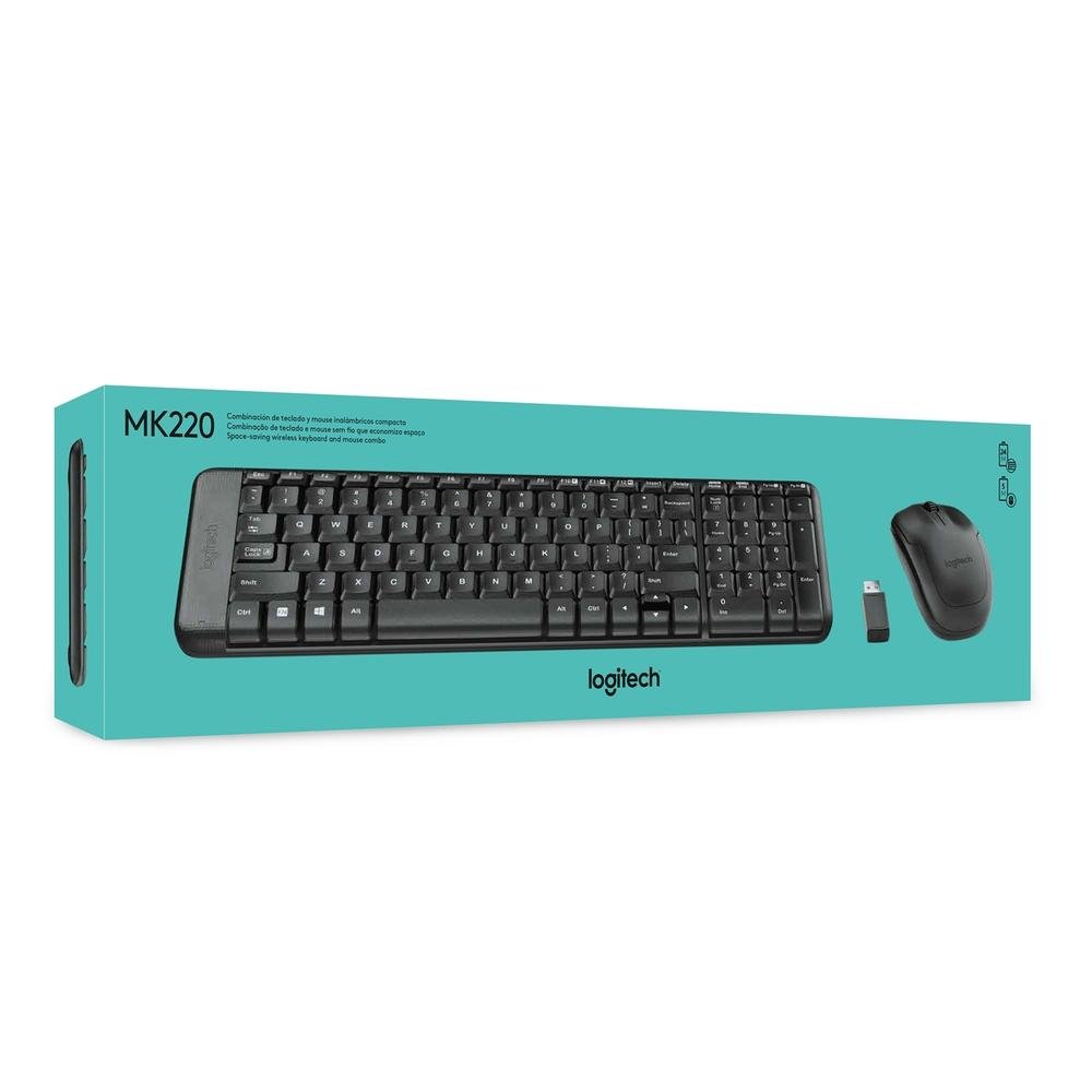 Combo Teclado e Mouse sem fio Logitech MK220 com Design Compacto, Conexão USB, Pilhas Inclusas e Layout ABNT2 - 920-004431
