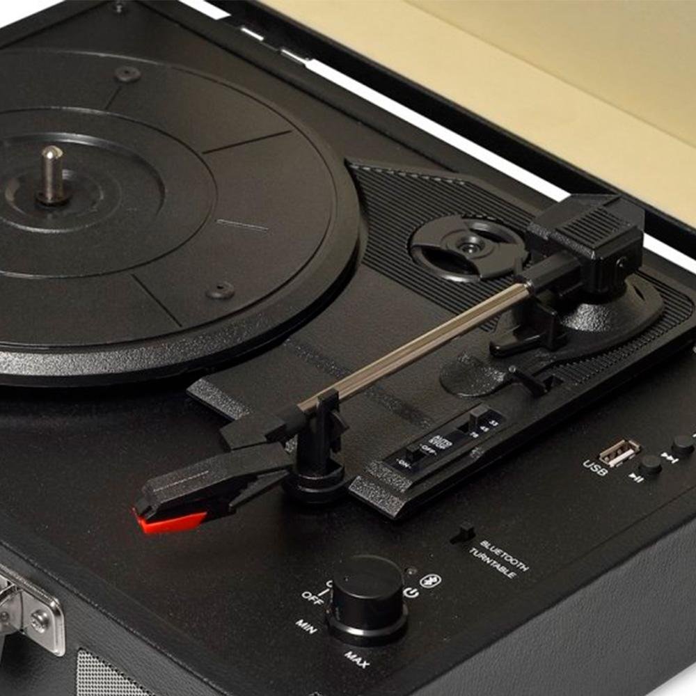 Toca Discos HI FI Raveo Sonetto Chrome, Vinyl, Bluetooth, USB, Aux, Preto - 26396 Toca Discos HI FI Raveo Sonetto Chrome, Vinyl, Bluetooth, USB, Aux, Preto - 26396