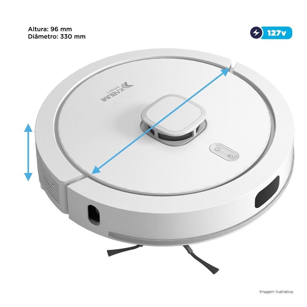 Robô Aspirador e Passa Pano KABUM! smart 900 - 5 Modos de Limpeza, Base 2 em 1, Mapeamento 3D - 127v - Branco - KBSF011 Robô Aspirador e Passa Pano KABUM! smart 900 - 5 Modos de Limpeza, Base 2 em 1, Mapeamento 3D - 127v - Branco - KBSF011