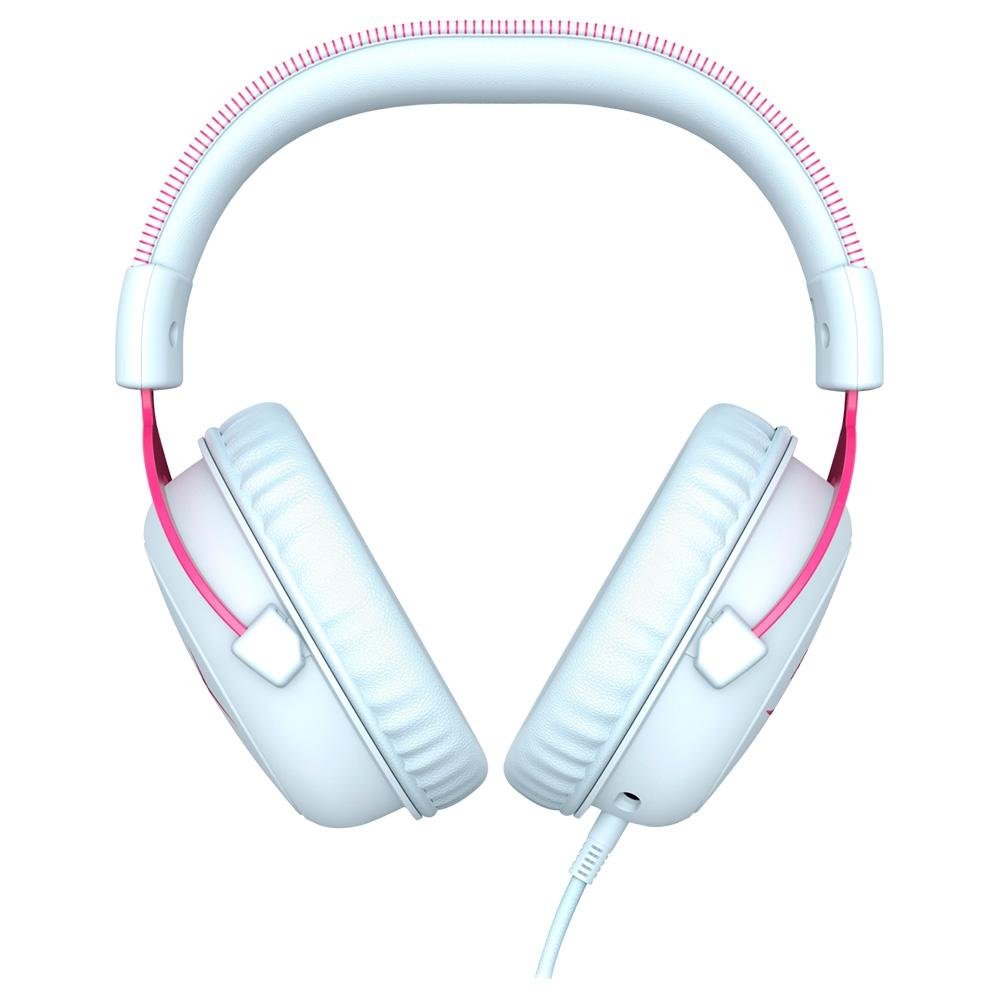 Headset Gamer HyperX Cloud II, Som Surround 7.1, Drivers 53mm, USB e P3, White / Pink - 4P5E0AA Headset Gamer HyperX Cloud II, Som Surround 7.1, Drivers 53mm, USB e P3, White / Pink - 4P5E0AA