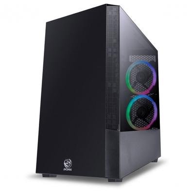 Gabinete Gamer Pcyes Invertido Gravity, RGB, Mid-Tower, 2x Fans, Lateral em Vidro Temperado, Preto - GRPTRGB1FV