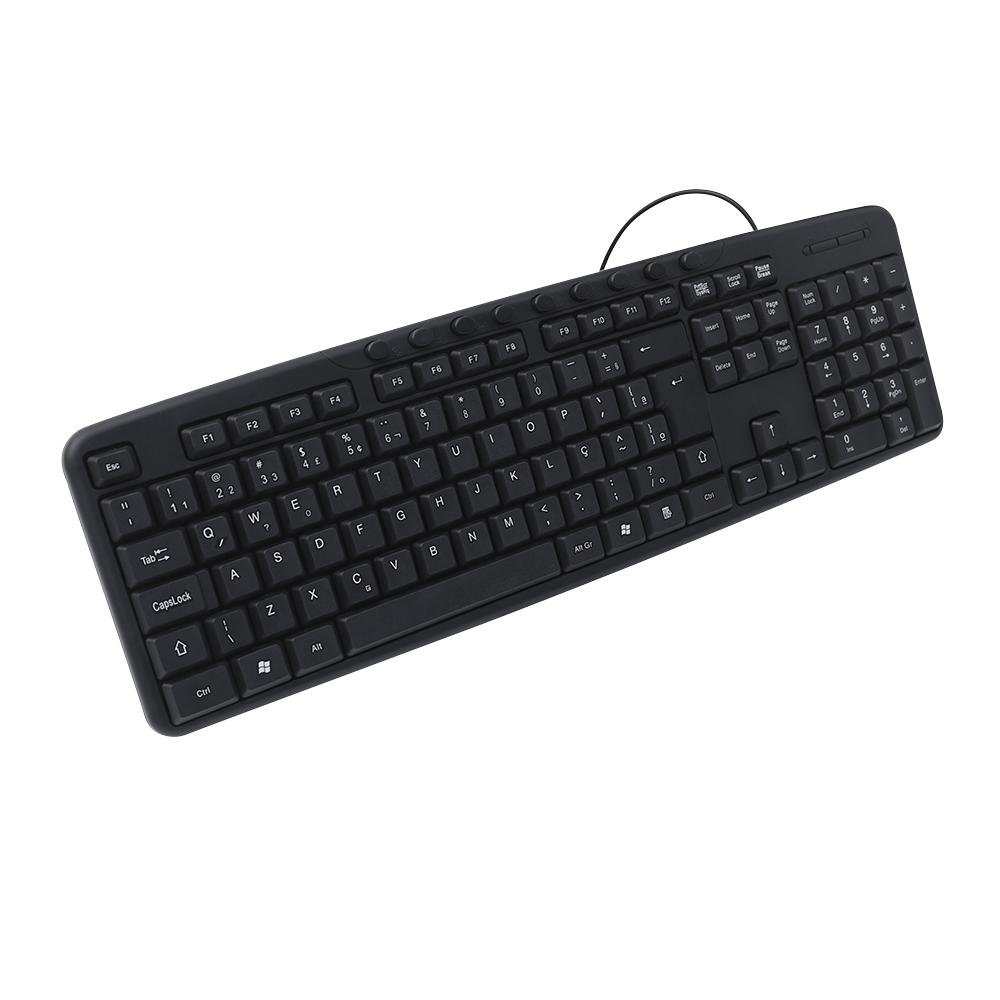 Teclado C3Tech Multimídia, com Fio, ABNT2, USB, Preto - KB-M40BK