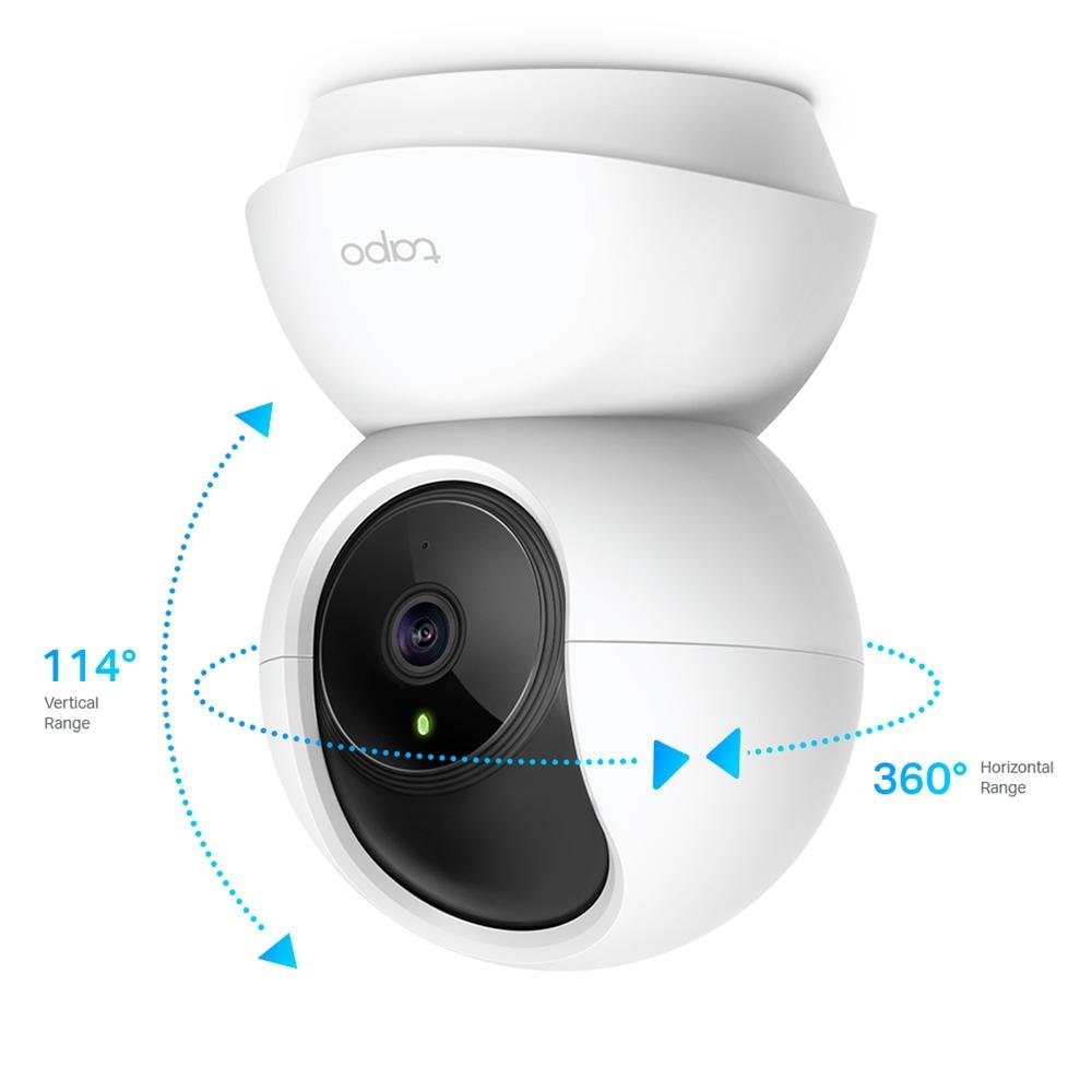 Câmera de Segurança Residencial Tp-Link WiFi e Pan/Tilt, 360, 1080P, Visão Noturna, Detecção de Movimentos, Branco - TAPO TC70 Câmera de Segurança Residencial Tp-Link WiFi e Pan/Tilt, 360, 1080P, Visão Noturna, Detecção de Movimentos, Branco - TAPO TC70