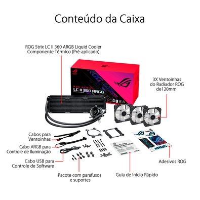 Water Cooler Asus ROG Strix LC II 360 ARGB, 360mm, AMD e Intel