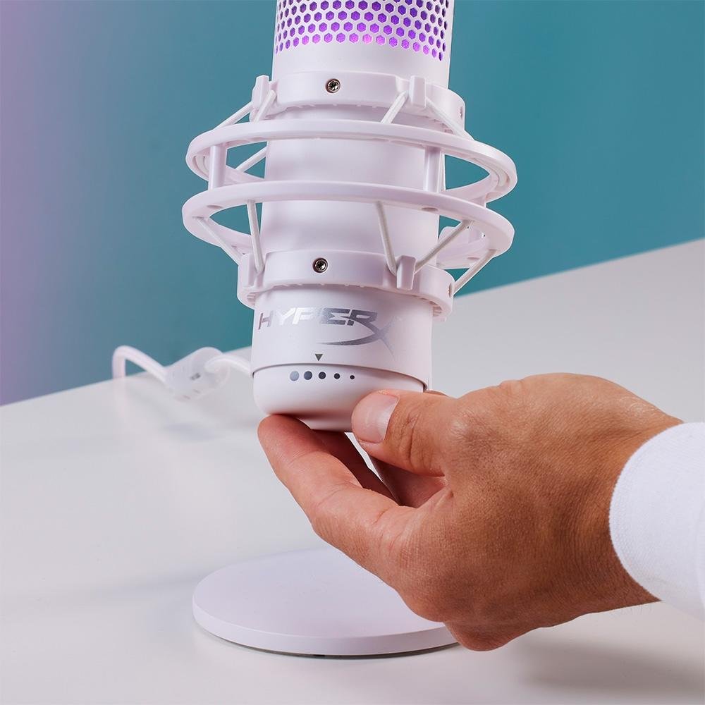 HyperX QUADCAST ホワイト QuadCast S – Microfone para jogos com condensador USB