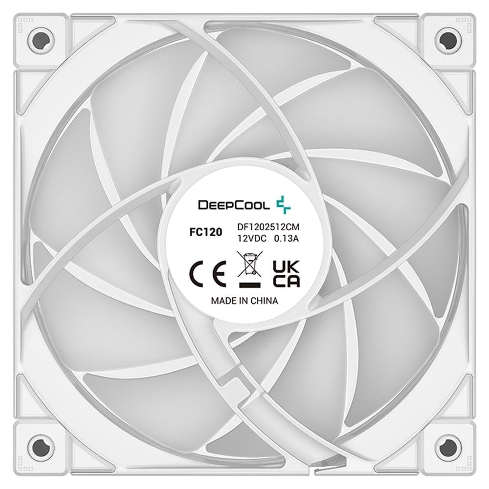 Kit Cooler FAN Gamer com 3 Fans Deepcool FC120, 120mm, RGB, LED, Branco - R-FC120-WHAMN3-G-1
