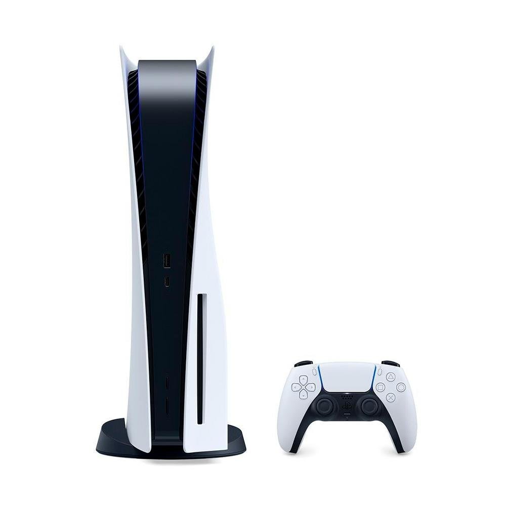 Console Sony Playstation 5, SSD 825GB, Controle sem fio DualSense, Edição Digital + God of War Ragnarök, Branco Console Sony Playstation 5, SSD 825GB, Controle sem fio DualSense, Edição Digital + God of War Ragnarök, Branco