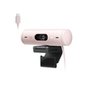 Webcam + Suporte Logitech Brio 500 Full HD, 1080p, 30 FPS, com Microfones Duplos, USB, Suporte Incluso, Rosa - 960-001418