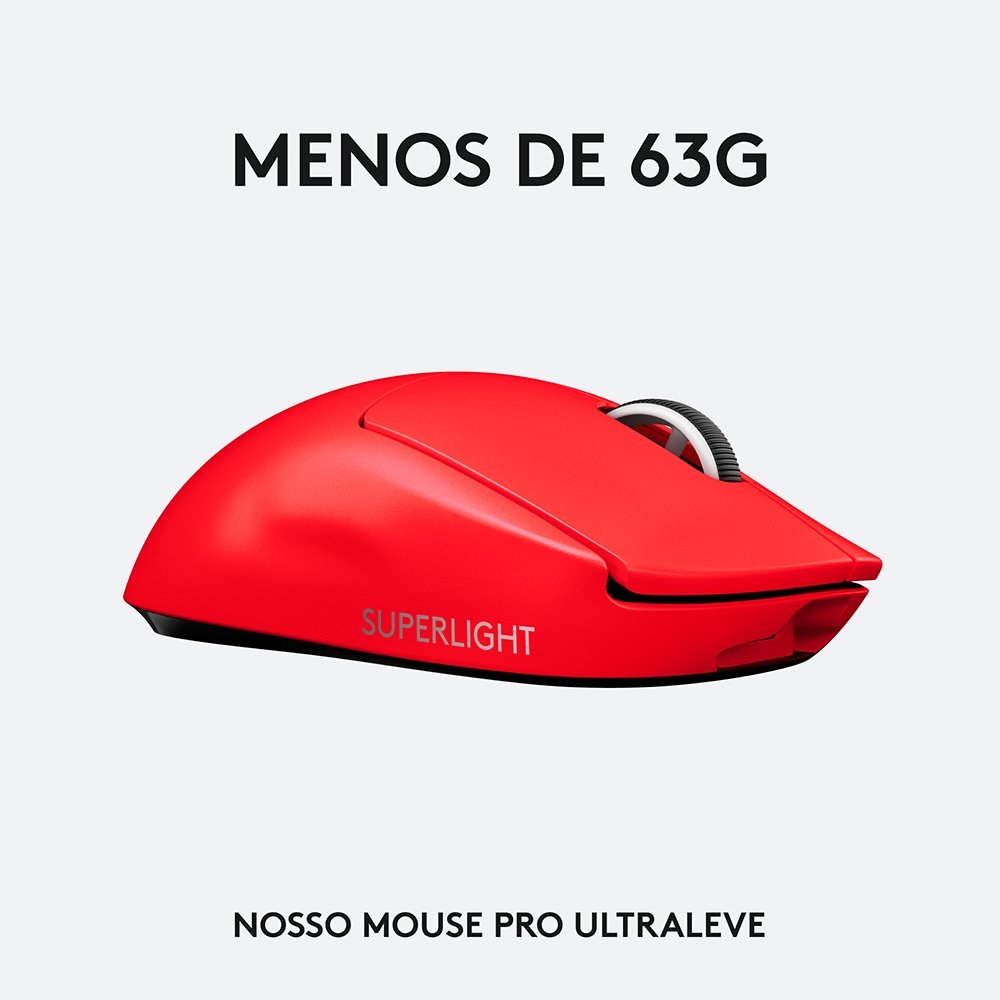 Mouse Gamer Sem Fio Logitech G Pro X Superlight, 25600 DPI, 5
