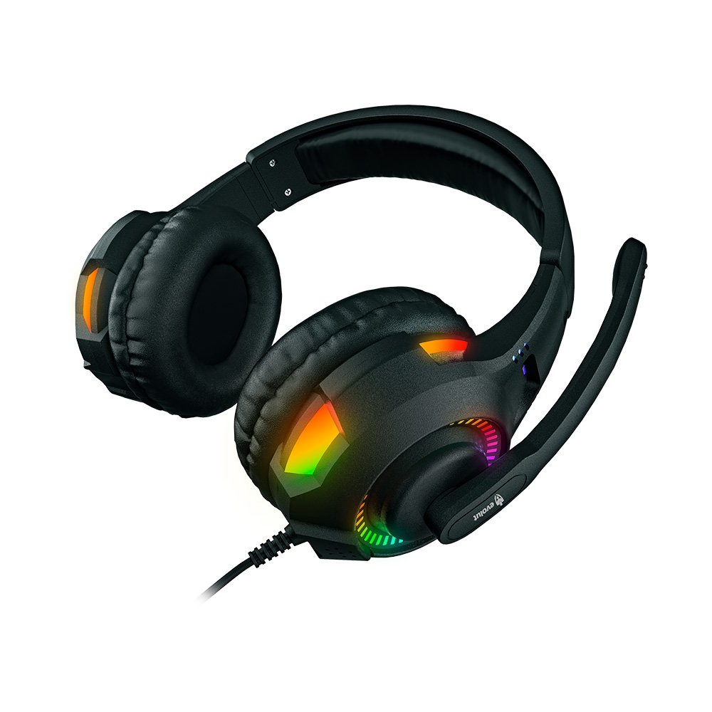 Headset Gamer Evolut EG307 Rival, LED, Drivers 40mm, USB, P3, Preto - EG-307