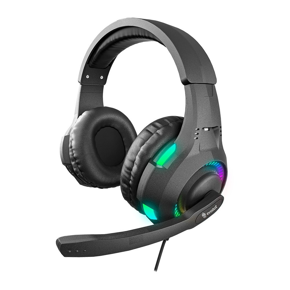 Headset Gamer Evolut EG307 Rival, LED, Drivers 40mm, USB, P3, Preto - EG-307