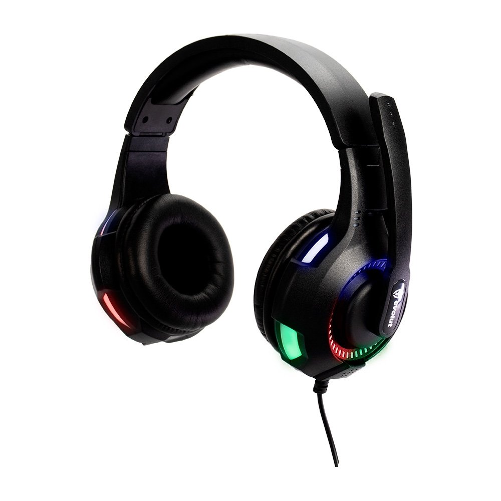 Headset Gamer Evolut EG307 Rival, LED, Drivers 40mm, USB, P3, Preto - EG-307
