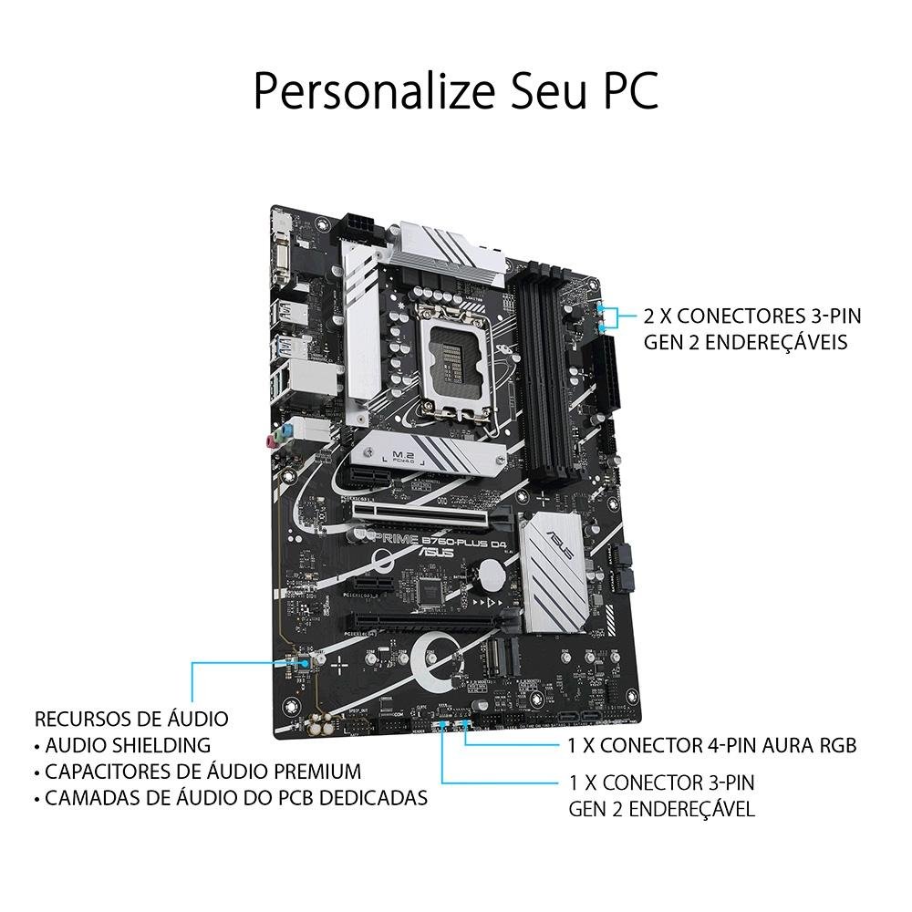 Placa Mãe Asus Prime B760-Plus LGA 1700 | KaBuM!