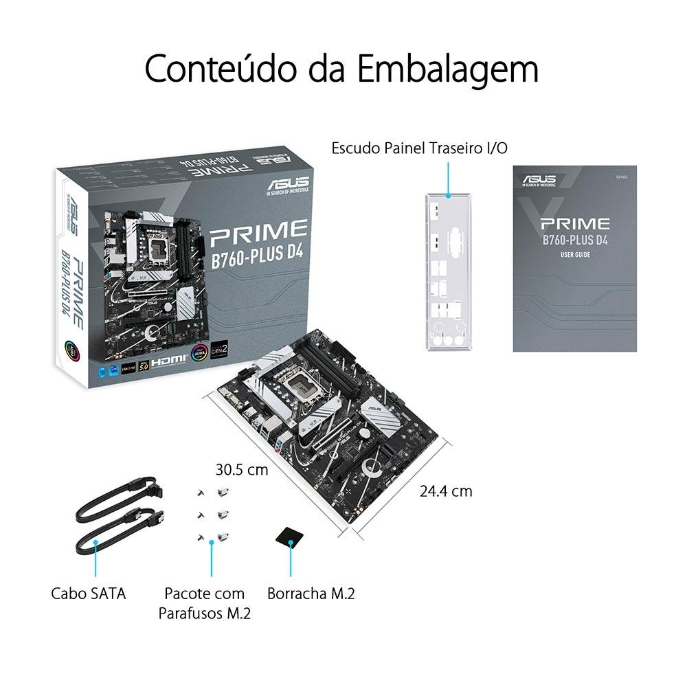 Placa Mãe Asus Prime B760-Plus LGA 1700 | KaBuM!