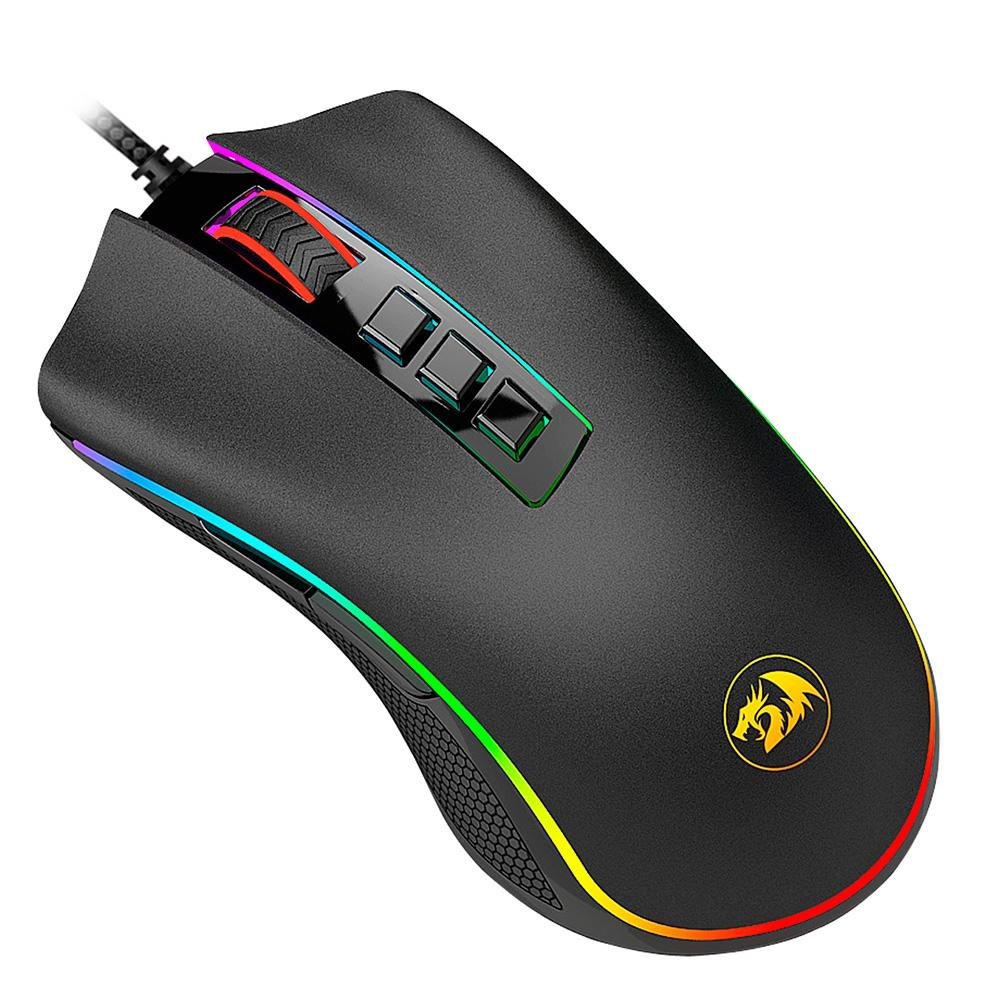 Kit Gamer Redragon RGB, com Headset Lamia 2, Drivers 40mm + Teclado Kumara, Switch Outemu Brown, ABNT2 + Mouse Cobra 12400 DPI, Preto - S125