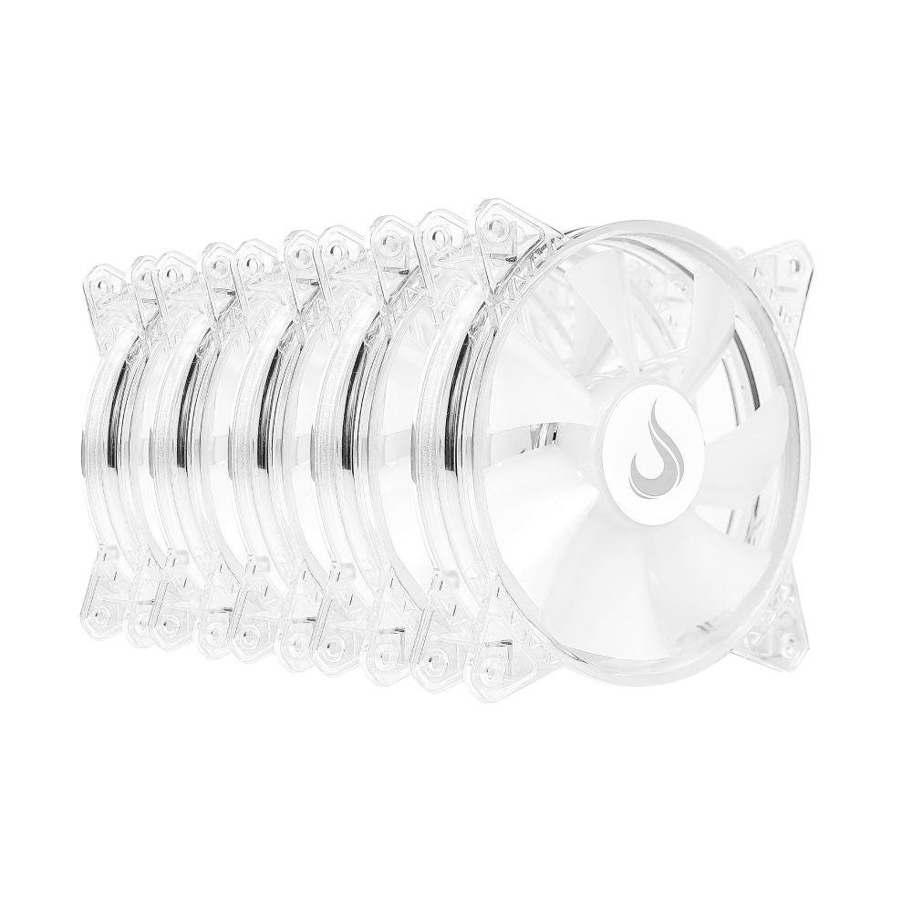 Kit Com 5 Ventoinhas Rise Mode Crystal Sound, 120mm, ARGB, Transparente - RM-CS-02-ARGB Kit Com 5 Ventoinhas Rise Mode Crystal Sound, 120mm, ARGB, Transparente - RM-CS-02-ARGB
