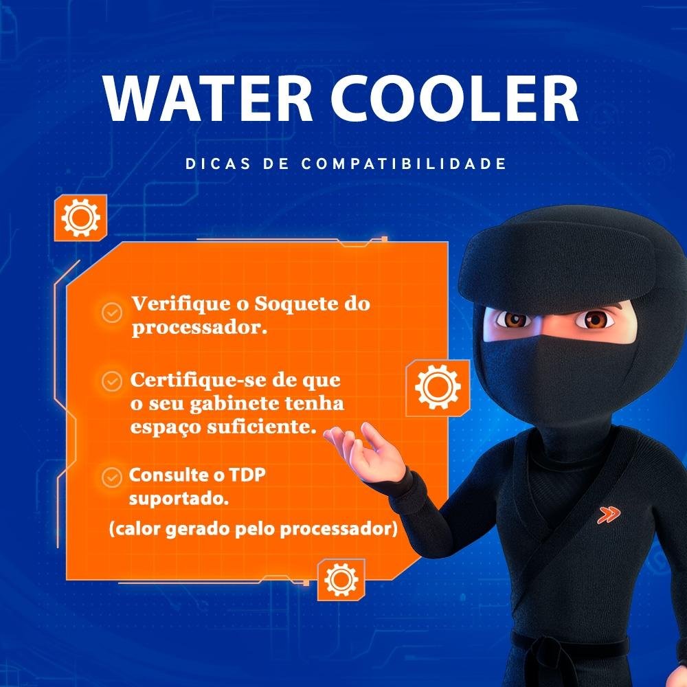 Water Cooler Rise Mode Aura Ice, ARGB, 240mm, AMD/Intel, Branco - RM-WAI-02-ARGB Water Cooler Rise Mode Aura Ice, ARGB, 240mm, AMD/Intel, Branco - RM-WAI-02-ARGB
