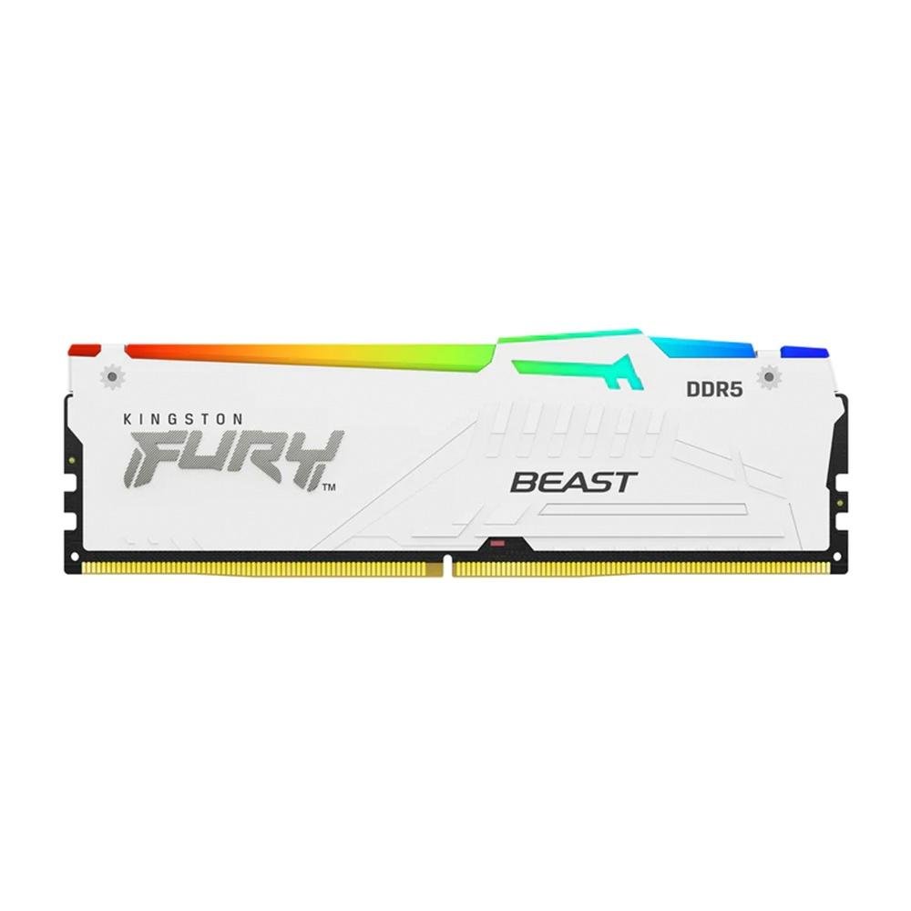 Memória RAM Kingston Fury Beast, RGB, 32GB, 5200MHz, DDR5, CL36, Branco - KF552C36BWEA-32